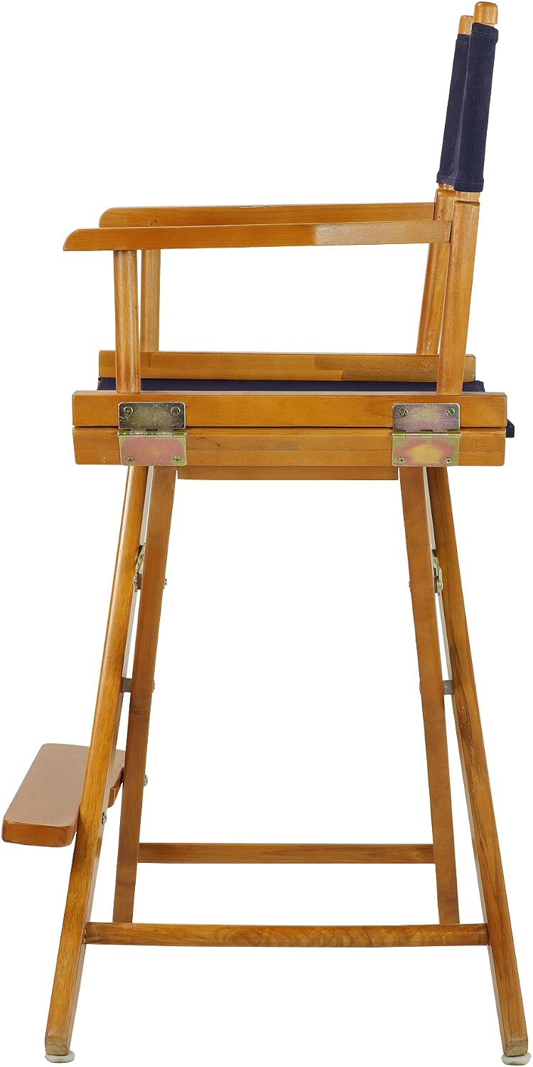 Casual Home 24" Director's Chair Honey Oak Frame-with Navy Canvas, Counter Height