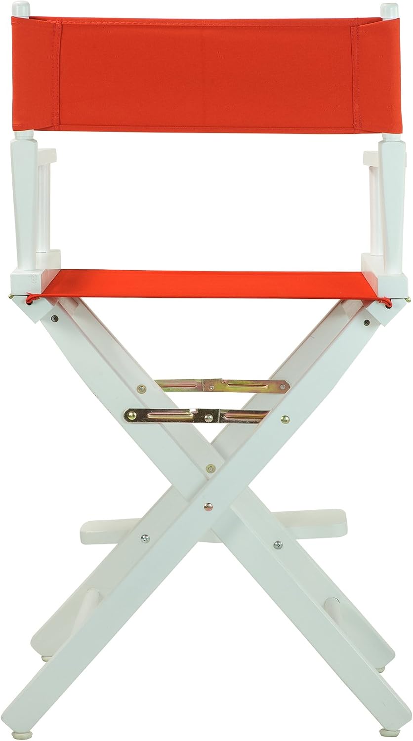 Casual Home 24" Director's Chair White Frame with Red Canvas, Counter Height