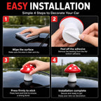 Car Red Mushrooms for Car Roof Deco 3D Cute Big Mushrooms Car Sticker for Garden Dog House