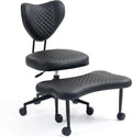 Ergonomic Cross Legged Chair, 360¡ã Swivel Meditation Chair with Wheels, Height Adjustable Seat for ADHD, Wide Criss Cross Legged Office Chair with Lumbar Support, Kneeling Chair