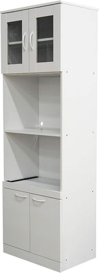 Kings Brand Furniture - Danbury Tall Kitchen Pantry, Microwave Storage Cabinet, White