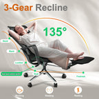 Ergonomic Office Chair with Footrest, High Back Desk Chair with Adjustable and Removable Headrest for Waist or Back Support,3 Gear Tilting Backrest,400lbs Weight Capacity Metal Base with Swivel Wheels