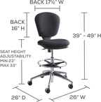 Safco Metro Ergonomic Office Chair, Extended-Height, Adjustable with Swivel Base, Padded, Black
