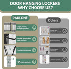 PAULONE 35 Pocket Over the Door Shoe Organizer,Reusable Breathable Large Mesh Bag Men's & Women's Sneaker Organizer,Shoe Organizer for Kids,Hanging Shoe Storage Hanging Bag -White