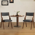 Folding Upholstered Dining Chairs 2-Piece Set,Dark Grey+Walnut | Upholstered with padded seat and backrest, Solid Wood legs, Modern Side Chair, No Assembly Required,Foldable & Space-Saving