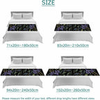 Purple Barrier Bed Runners for Queen Size Beds, Decorative Bed Throws for Foot of Beds, Luxury Bedding Protector Slipcover Vintage Abstract Art Botanical Leaves Bedrunners & Scarves for Hotel, 94"x20"
