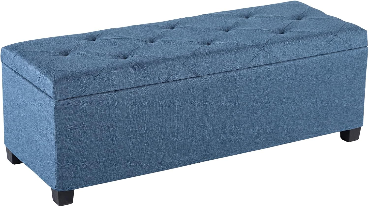 DUMOS Large Storage Ottoman Bench, Generous 46.5 Gallon (176L) Capacity, End of Bed Bench, Upholstered Foot Rest, Storage Chest for Living Room, Bedroom, Entryway, Blue