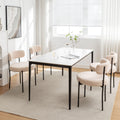 Riknuxi Boucle Dining Chairs Set of 4, Round Upholstered Dining Chairs with Black Metal Legs, Modern Dining Room Chairs for Dining Room, Kitchen