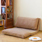 N&V Folding Matress Sofa Bean Bag Bed, Foam Filling Folding Matress Sofa, Includes Removable and Machine Washable Cover, Soft Premium Faux Fur (Medium, Brown)