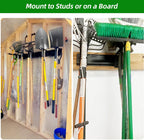 PIYILO Garage Tool Organizer Wall Mount with 48 inches Rails and 6 Double-layer Hooks, Garden Tool Rack Heavy Duty, Garage Hanging Storage Rack For Yard Tools, Shovel, Shed