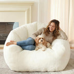 HUGHEAVEN Max Giant Bean Bag Chair, Oversized Bean Bag Sofa for Adults & Teens, Ultra-Soft Comfy Fluffy Floor Lounge Chair with Armrests, Large Bean Bag Couch for Gaming, Reading & Relaxing