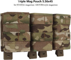 Triple Molle Mag Pouch 5.56 Tactical Open Top Magazine Holder Carrier with Quick Release Magazine Pouch Insert