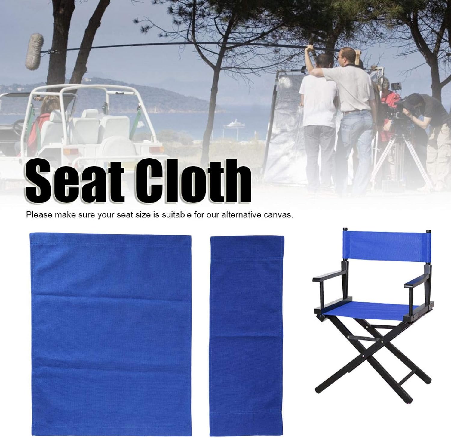 Uxsiya 2 Pcs Chair Canvas Replacement Canvass Director Chair Canvas Replacement for Daily Use Home Supplies Blue