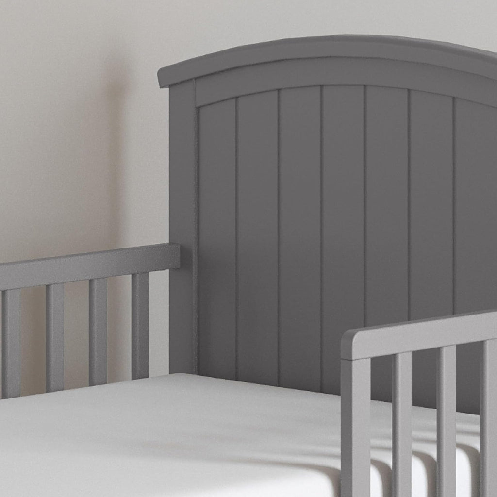 Child Craft Hampton Toddler Bed and Nightstand Bedroom Furniture Set, 2 Piece, Low to Ground Bed Design (Cool Gray)