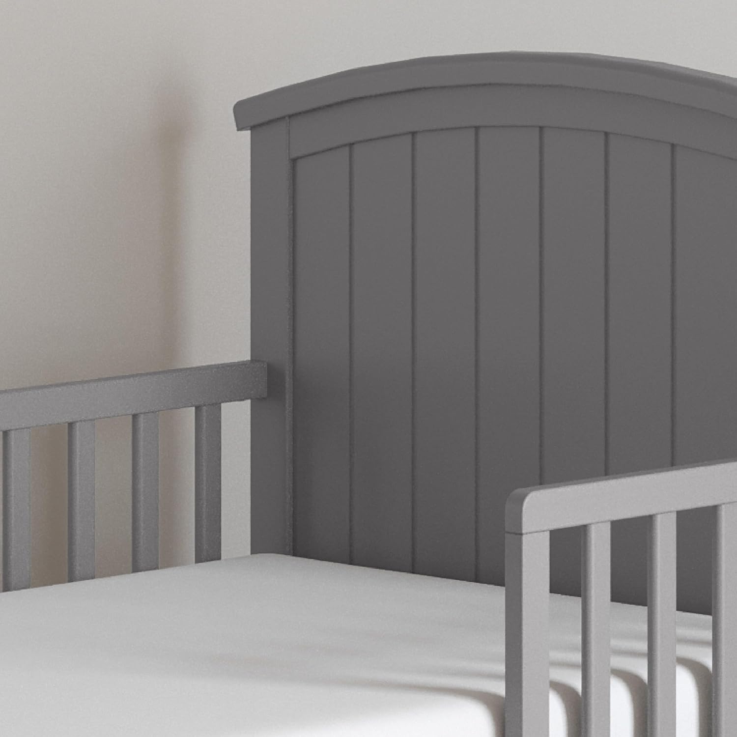 Child Craft Hampton Toddler Bed and Nightstand Bedroom Furniture Set, 2 Piece, Low to Ground Bed Design (Cool Gray)
