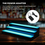 Dollate 3 Tier 16 Inch LED Lighted Liquor Bottle Display, LED Tabletop Wine Shelves Adjustable Lighting & Colors Liquor Storage Rack for Home Bar