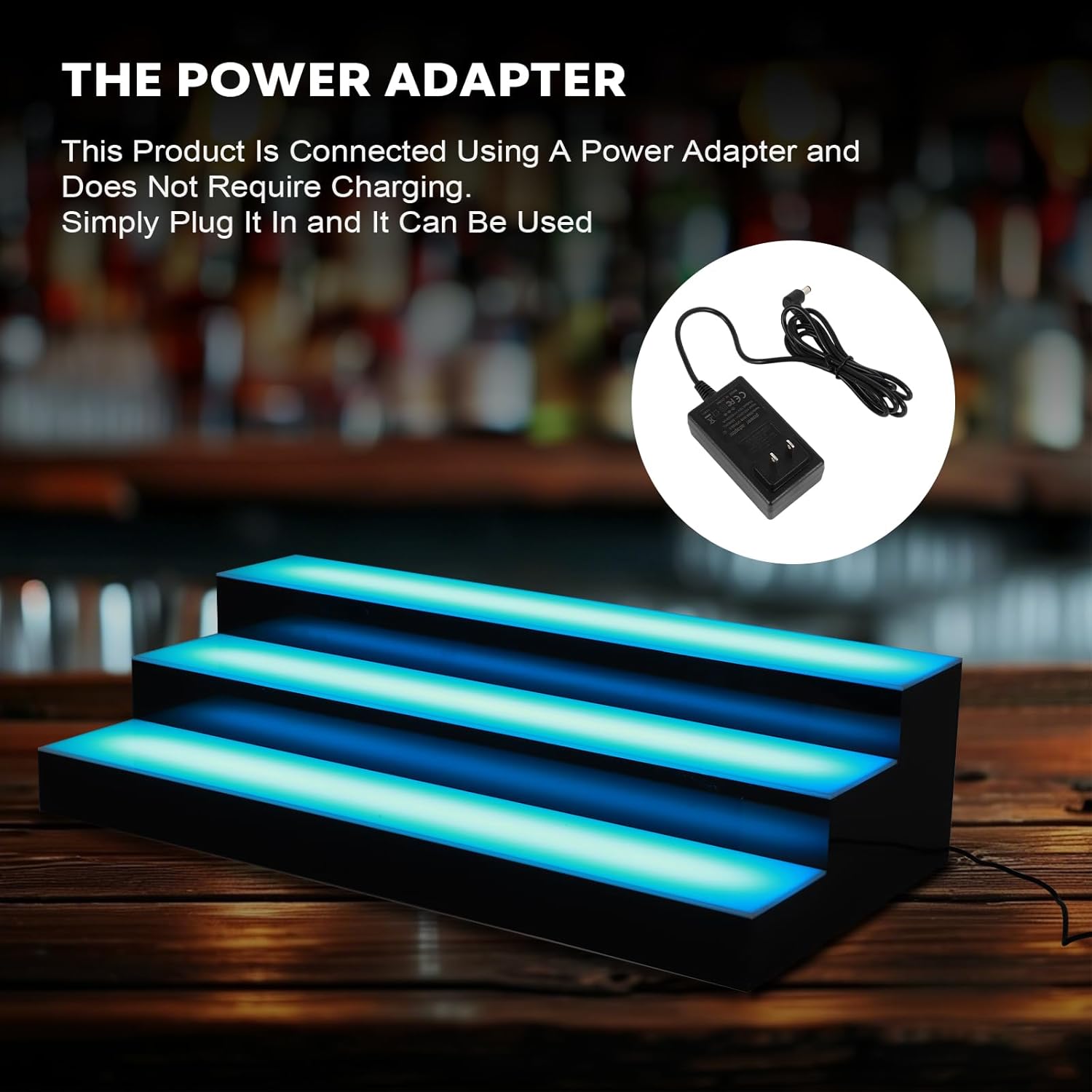 GCCSJ LED Lighted Liquor Bottle Display, LED Liquor Shelves with 16 Static Colors,Home Bar Liquor Bottle Accessories Acrylic Shelf, 3 Tiers 24 Inch