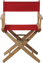 American Trails Extra-Wide Premium 18" Director's Chair Natural Frame with Red Canvas
