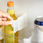 4 Pack Adjustable Refrigerator Drawer Dividers, Expandable Shelf Organizer Clips for Fridge Storage, Plastic Partition for Kitchen Drawer, Food Bag and Cheese Separator