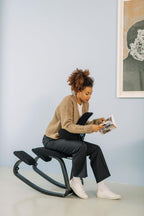 Varier ThatSit Balans Adjustable Ergonomic Kneeling Chair with Backrest, 10-Year Limited Warranty, Designed by Peter Opsvik, Natur/Black