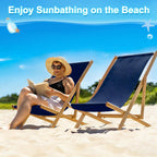 M METERXITY Beach Sling Chair Replacement Canvas, 16x44.5 Inch Folding Lounge Chair Fabric for Beach/Sunbathing/Courtyard/Garden, Outdoor Furniture Cloth [Dark Blue, Only Replacement]