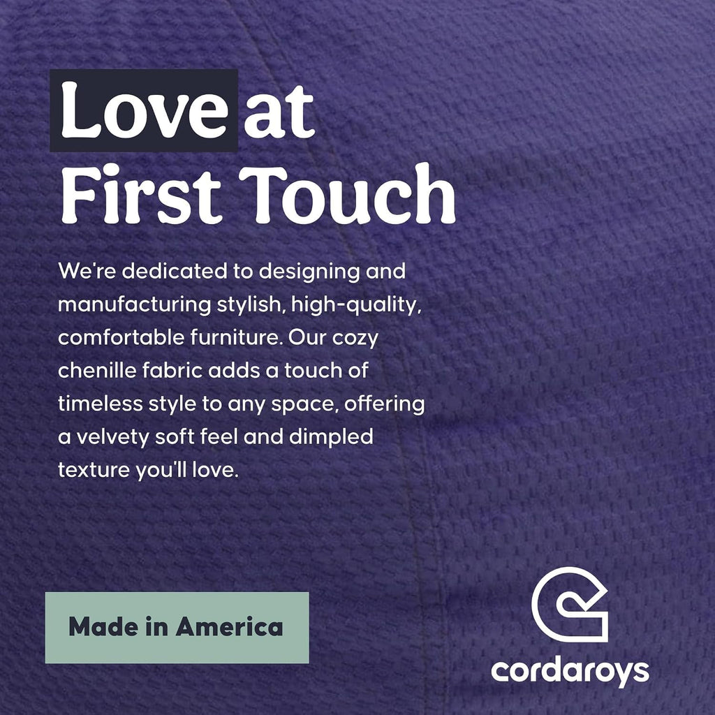 CordaRoy's Chenille Bean Bag Chair, Convertible Chair Folds from Bean Bag to Lounger, As Seen on Shark Tank, Very Peri Purple - Full Size