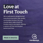 CordaRoy's Chenille Bean Bag Chair, Convertible Chair Folds from Bean Bag to Lounger, As Seen on Shark Tank, Very Peri Purple - Full Size