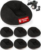 OLEEK Inflatable Bean Bag Chair with Electric air pumb 6PCS - Inflatable Chairs for Adults - Folding Outdoor Bean Bag Chair - Inflatable Chair for Kids - Inflatable Bean Bag Chairs Outdoor