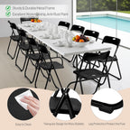 Karl home 10 Pcs Folding Chair, 300LBS Lightweight Foldable Plastic Chair, Reinforced Metal Frame Easy to Fold & Store for Indoor & Outdoor, Wedding, Party, Meeting Room, Patio and Garden, Black