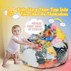 Bean Bag Chair Cover for Clear Stuffed Animal Chair Storage — Extra Large 150L Toy Organizer for Kids, Waterproof Easy-Clean Plush Toy Holder Seat (Cover Only, No Filler Included)