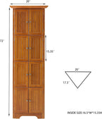 4-Tier Corner Kitchen Pantry Storage Cabinet with Shelves, 72" Tall Kitchen Storage Cabinets with 8 Doors, Narrow Pantry Cabinet with Space Saving, Storage Floor Cabinet for Place (Oak)