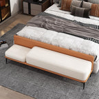 Modern Bed End Stool Simple Modern Bedside Bench Bedroom Creative Entrance Shoe Long Sofa Entryway(Brown)