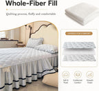 Bed Skirt Wrap Around Elastic with Ruffled Modern Comfort Breathable Bedskirt with 2 Pillowcases for Bedroom Decor Machine Washable