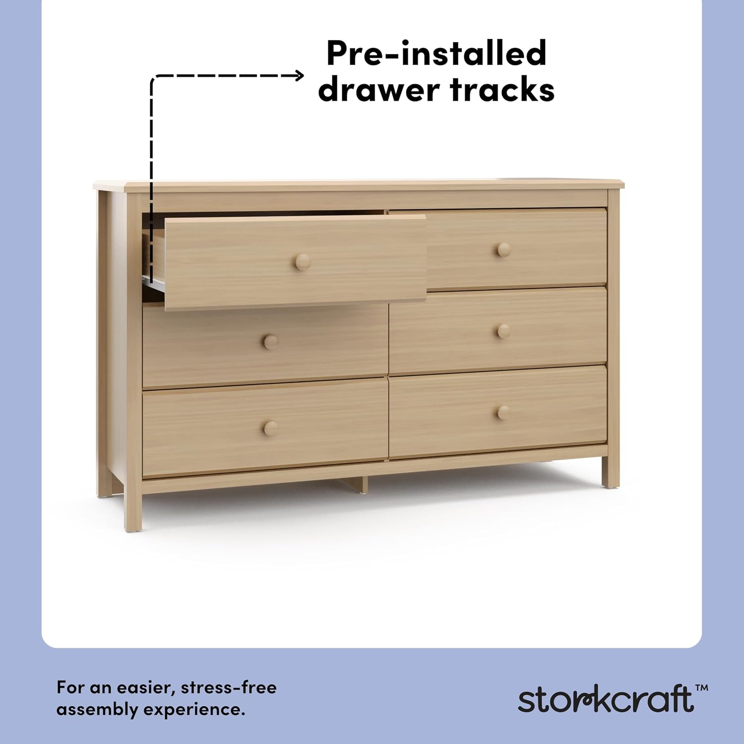 Storkcraft Alpine 6-Drawer Dresser, Driftwood | GREENGUARD Gold Certified, Brown Dresser for Bedroom, Kids & Nursery Storage, Safety Interlocking Drawers, Kids Bedroom