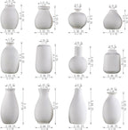 White Bud Vases Set of 12, Small Ceramic Vase in Bulk, Mini Pottery Vases for Pampas Grass Clay Vase for Wedding Table Centerpieces Decoration Modern Boho Rustic Home Decor DIY Gift