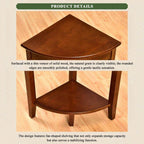 Home Furnishing Corner Table, Solid Wood Triangle Corner End Table, Compact Sofa Side Tables for Small Space Little Corner (Brown,15 * 15 * 28.7in)