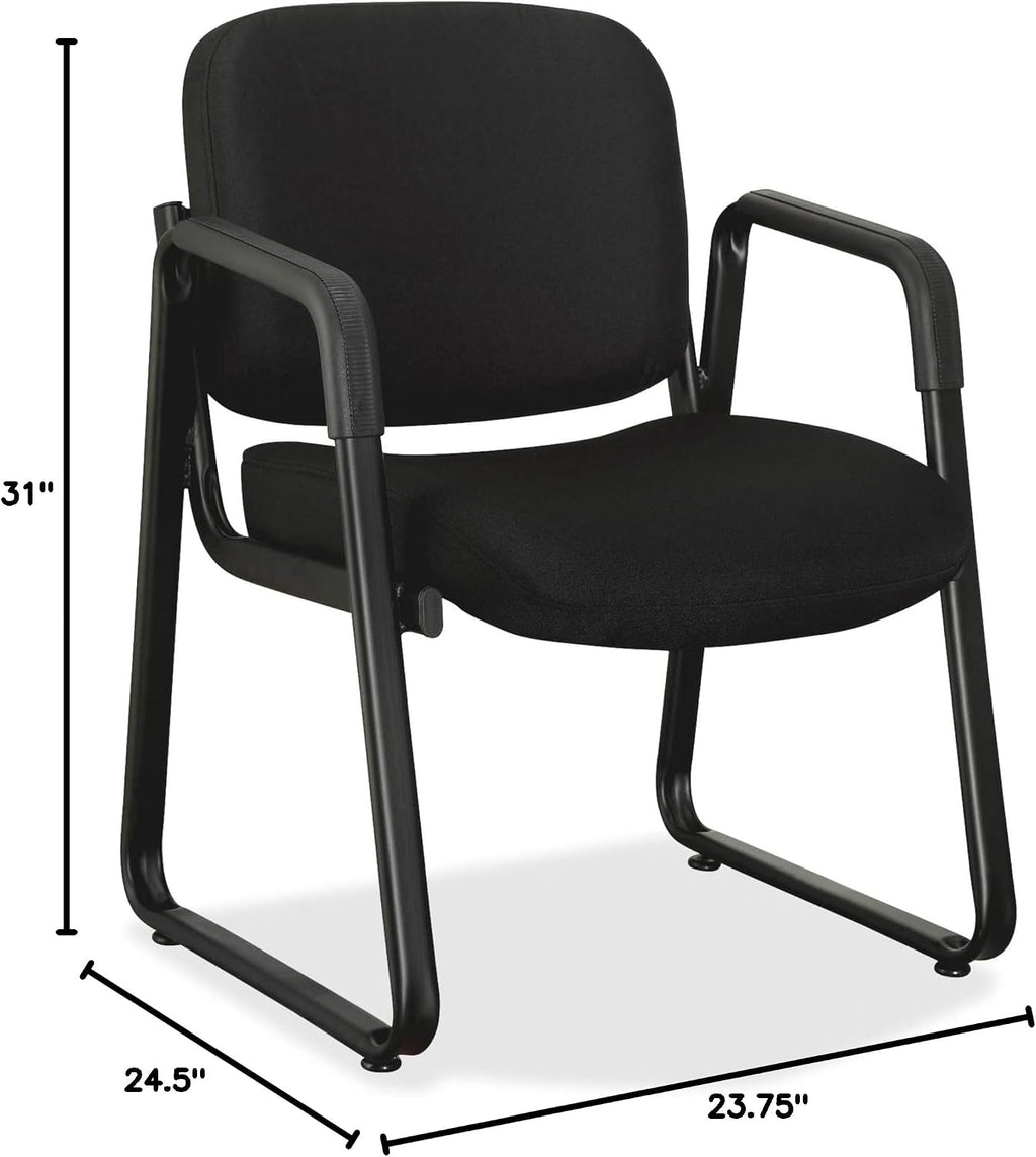 Lorell Fabric Guest Chair, Black