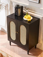 Entryway Cabinet Wooden Storage Cabinet Modern Sideboard Rattan Dining Sideboard Living Room Small Entrance Tea Cabinet Sideboard Storage Cabinet