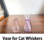 2 PCS Cat Whisker Vase, Miniature Glass Whisker Vase, Mini Vases, Dollhouse Accessories (Pink, Purple)