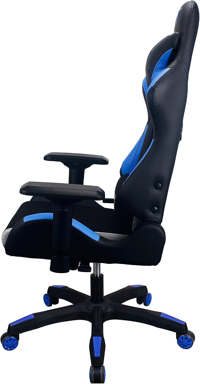 Energy Pro Series Gaming Chair Ergonomic Outlast Technology High-Back Racing Style Height Adjustable 4D Armrests Mesh and PU Leather with Lumbar Support Cushion and Headrest Pillow, Blue