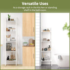 Yoobure Ladder Shelf, 5 Tier Tall Ladder Bookshelf Corner Shelf, Industrial Book Shelf Ladder Bookcase Narrow, Standing Storage Shelves Display Shelf for Bedroom Living Room Office Kitchen Bathroom