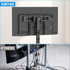 XINYAO Motorized Table Top TV Stand for 32-70 inch Universal TVs, Electric Height Adjustable Desk Monitor Lift Mount with Tempered Glass Base, Holds up to 90lbs, Max VESA 600x400mm