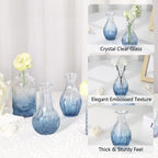 RUCKAE Glass Bud Vases Mini Flower Vase Small Vintage Vases for Centerpiece Table Wedding Decorations Home Decor Party(Gradient Blue 22 Pack)
