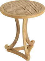 Christopher Knight Home Isele Wood Accent Table with Round Slatted Top Design, Small Side Table with Unique Curved Base, Modern End Table for Living Room/Bedroom/Small Spaces, Natural