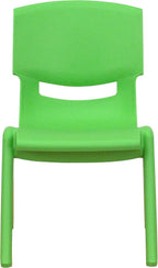 Flash Furniture Whitney 2 Pack Green Plastic Stackable School Chair with 10.5'' Seat Height