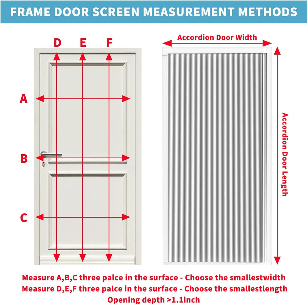 MYshade Custom Size Interior Accordion Folding Door, Aluminum Frame with Heat-Insulating Cellular Fabric, No-Drill Room Divider for Bedroom, Bathroom, Closet（White）