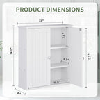 Walsunny Bathroom Medicine Cabinet Wall Mount with 2 Doors and 2 Shelves, Small Bathroom Cabinet Wooden Storage Cabinet Over Toilet Restroom Laundry Room Kitchen, White