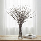 3 Bundles Faux Pussy Willow Branches 80cm Tall Vase Filler with White Fluffy Buds Realistic Pussywillow Branches for Vase Decor Home Office Wedding Decoration