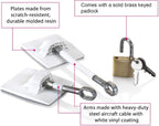 Refrigerator Door Lock with Padlock - White