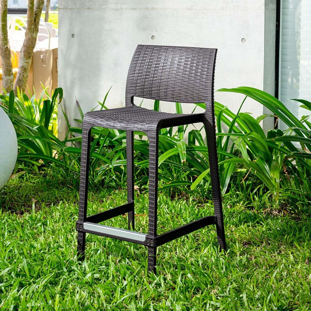Lagoon Rue Rattan Stack-Able Counter Stool - 2 Pcs Per/Set (White)